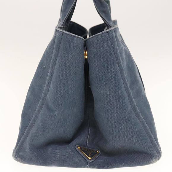 PRADA Canapa GM Tote Bag Canvas Navy Auth yk10287 - Picture 3 of 16